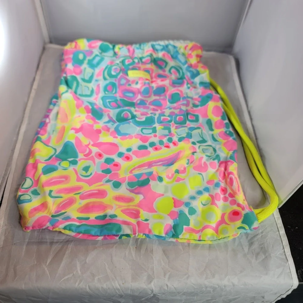Lilly Pulitzer Cinch Drawstring Beach Sports Yoga Gym Bag Backpack